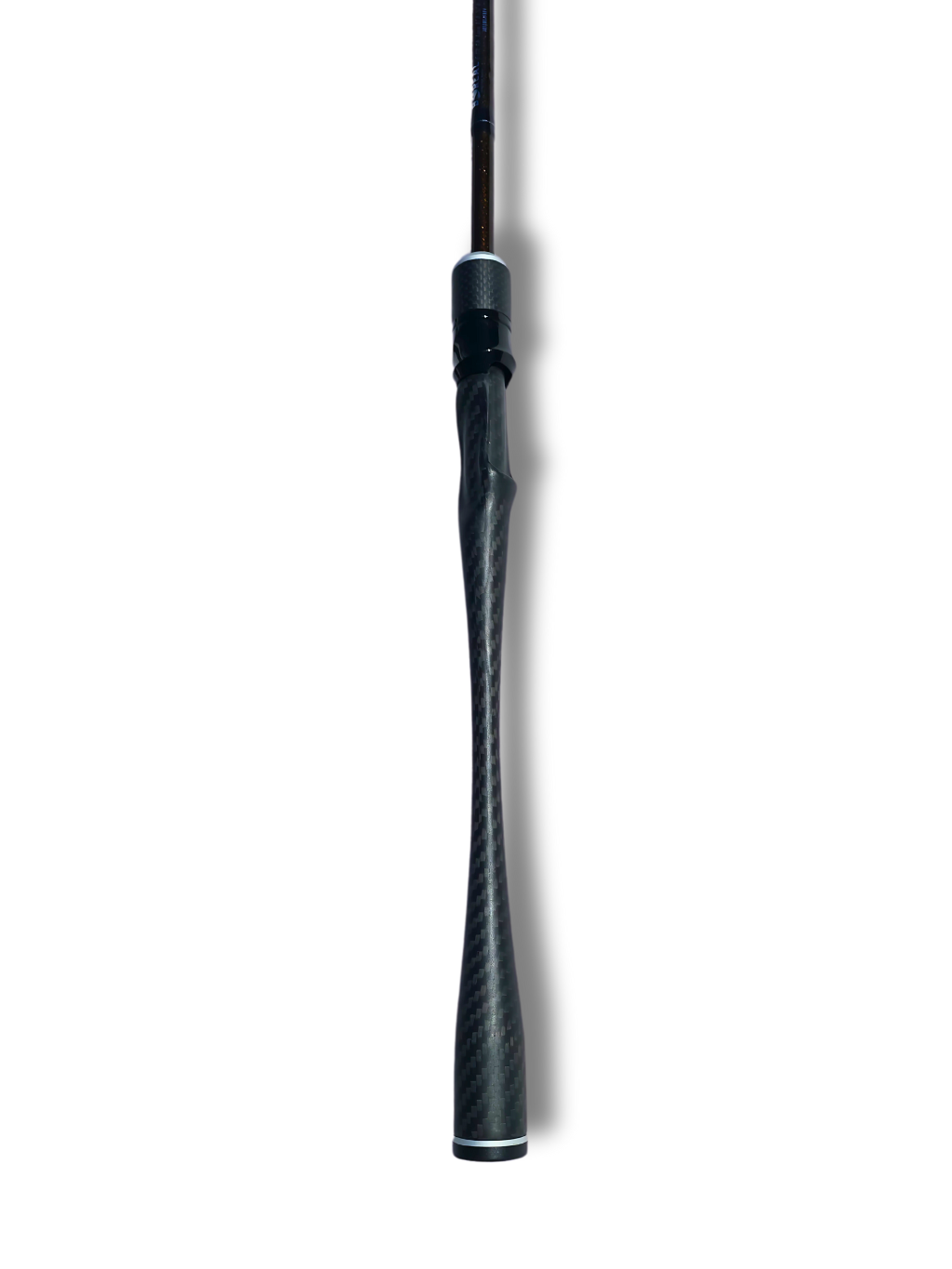 Canne Alpha Carbon par Cannes Boréal – poignée monocoque exclusive en fibre de carbone 3K, conçue pour une transmission optimale des vibrations.