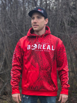 Hoodie rouge Cannes Boréal – Chaleur, confort et durabilité