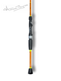 Canne Signature Norman Byrns Jig Vertical par Cannes Boréal – poignée de la version orange, conçue pour une sensibilité maximale en conditions classiques de pêche verticale.