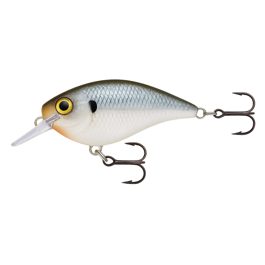 Poisson nageur réaliste argenté et blanc avec hameçons triples, leurre dur pour carnassiers.